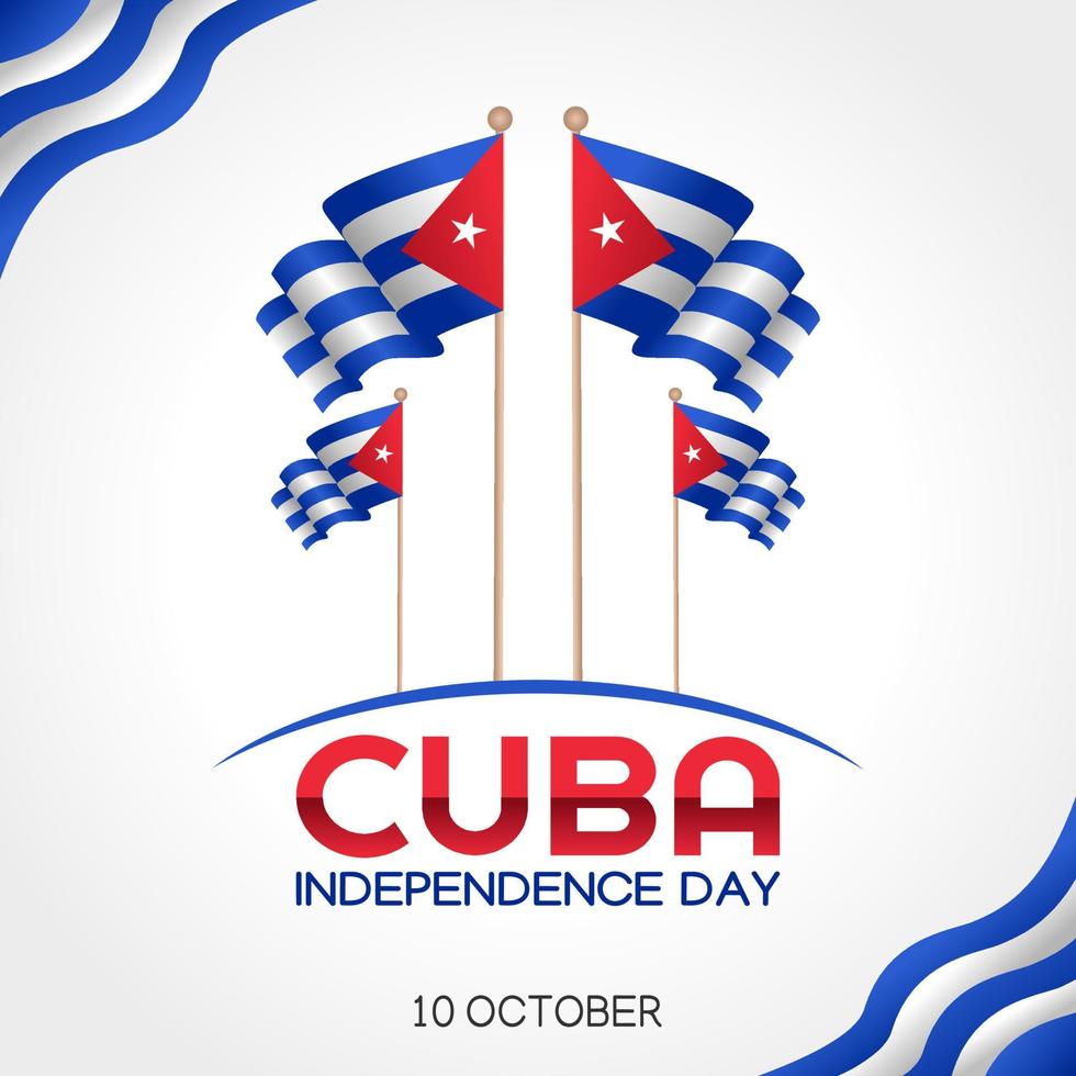 ilustración de vector de día de la independencia de cuba