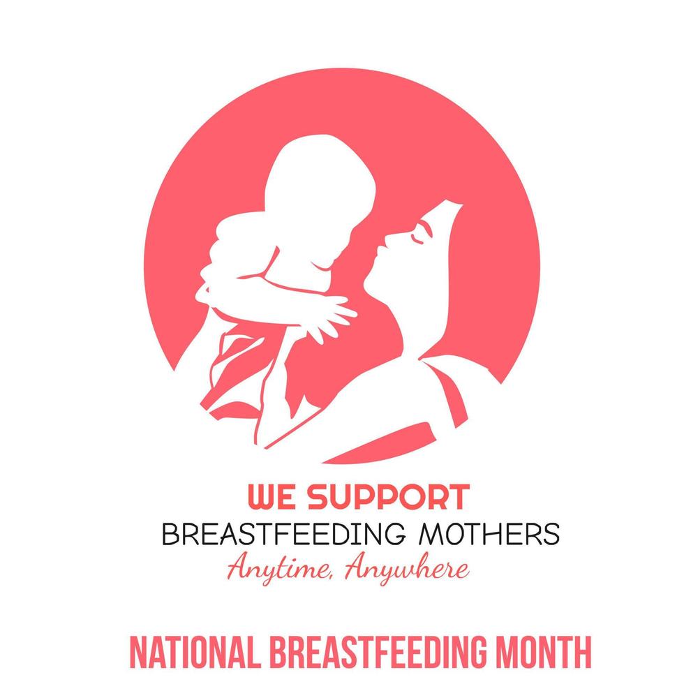 National Breastfeeding Month vector lllustration