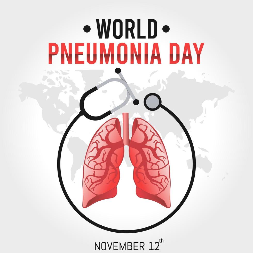 world pneumonia day vector illustration