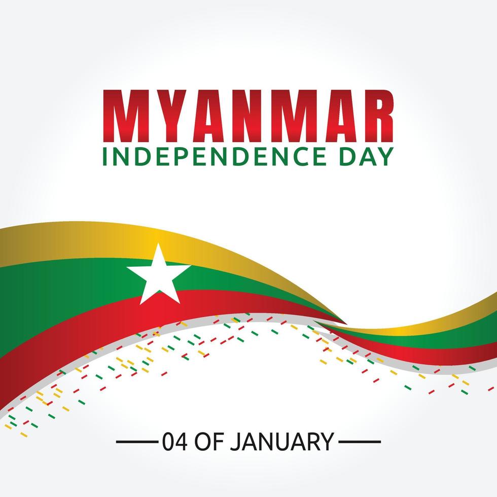 myanmar independence day vector illustraton.