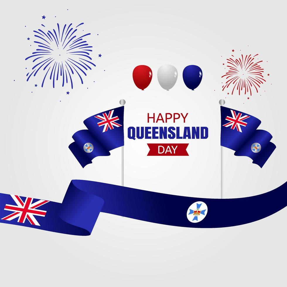 happy queensland day vector lllustration