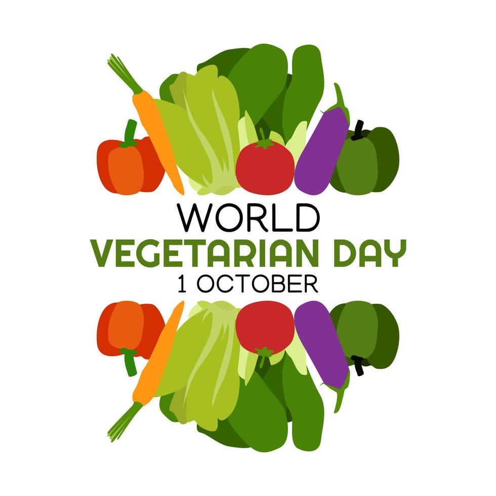 world vegetarian day vector illustration
