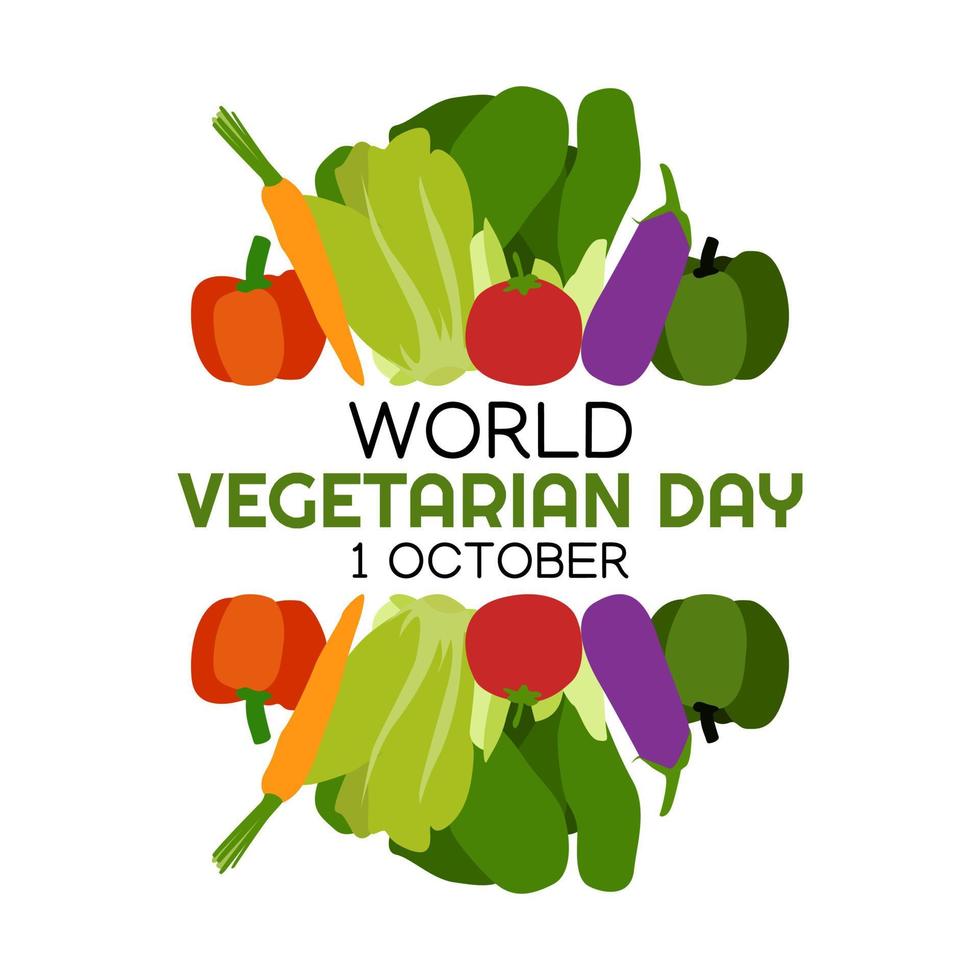 Ilustración de vector de día vegetariano mundial