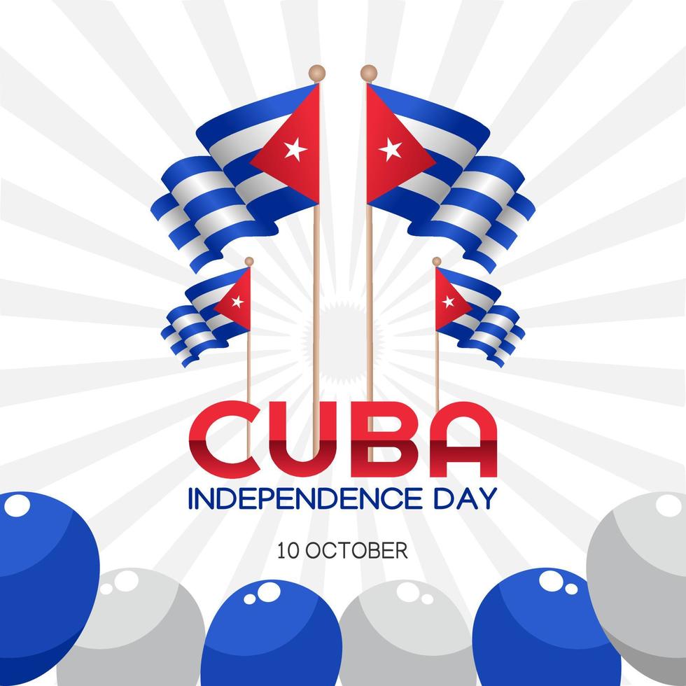 Cuba independence day vector illustration