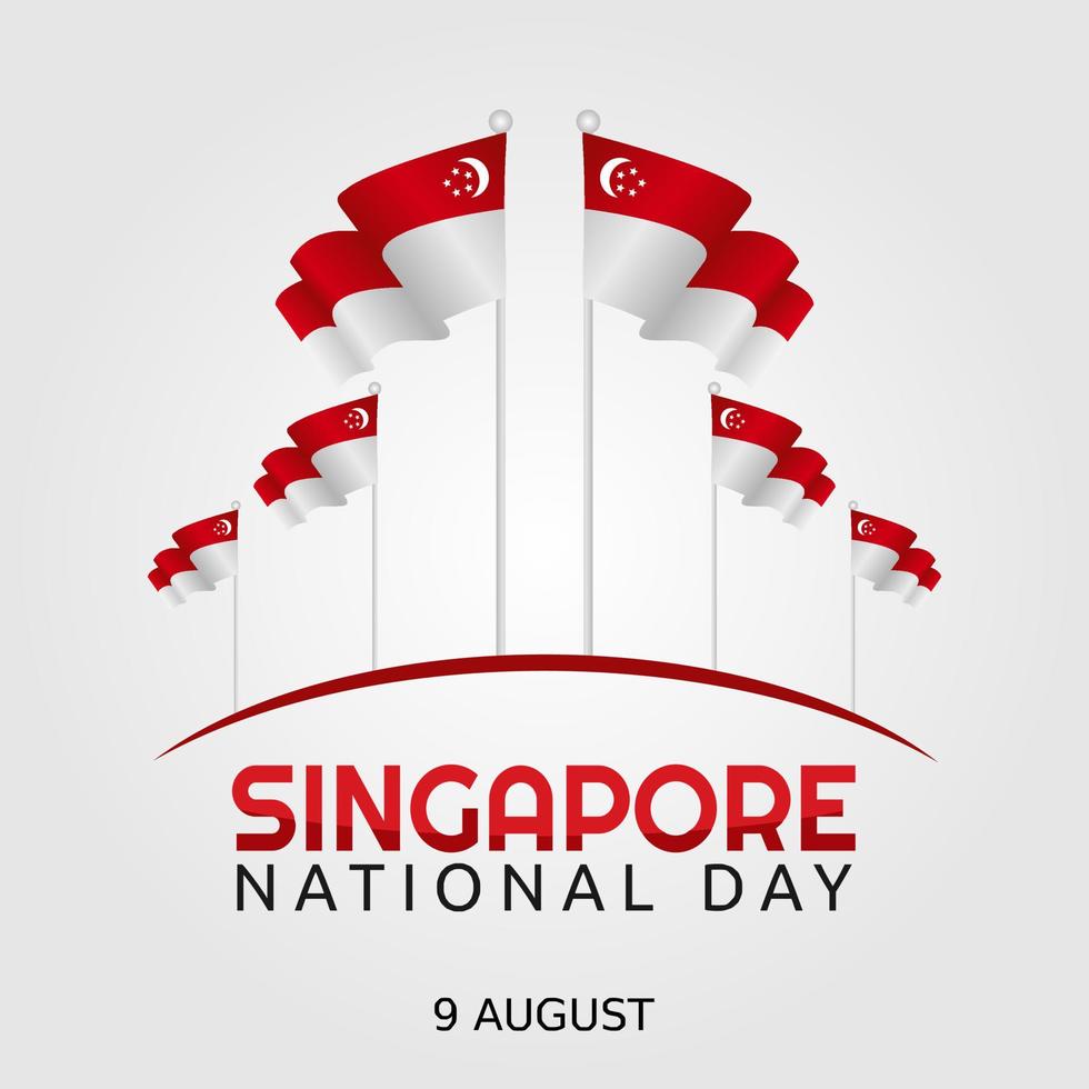 Singapore national day vector illustration