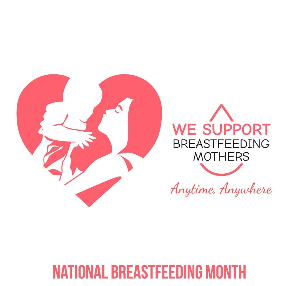 National Breastfeeding Month vector lllustration