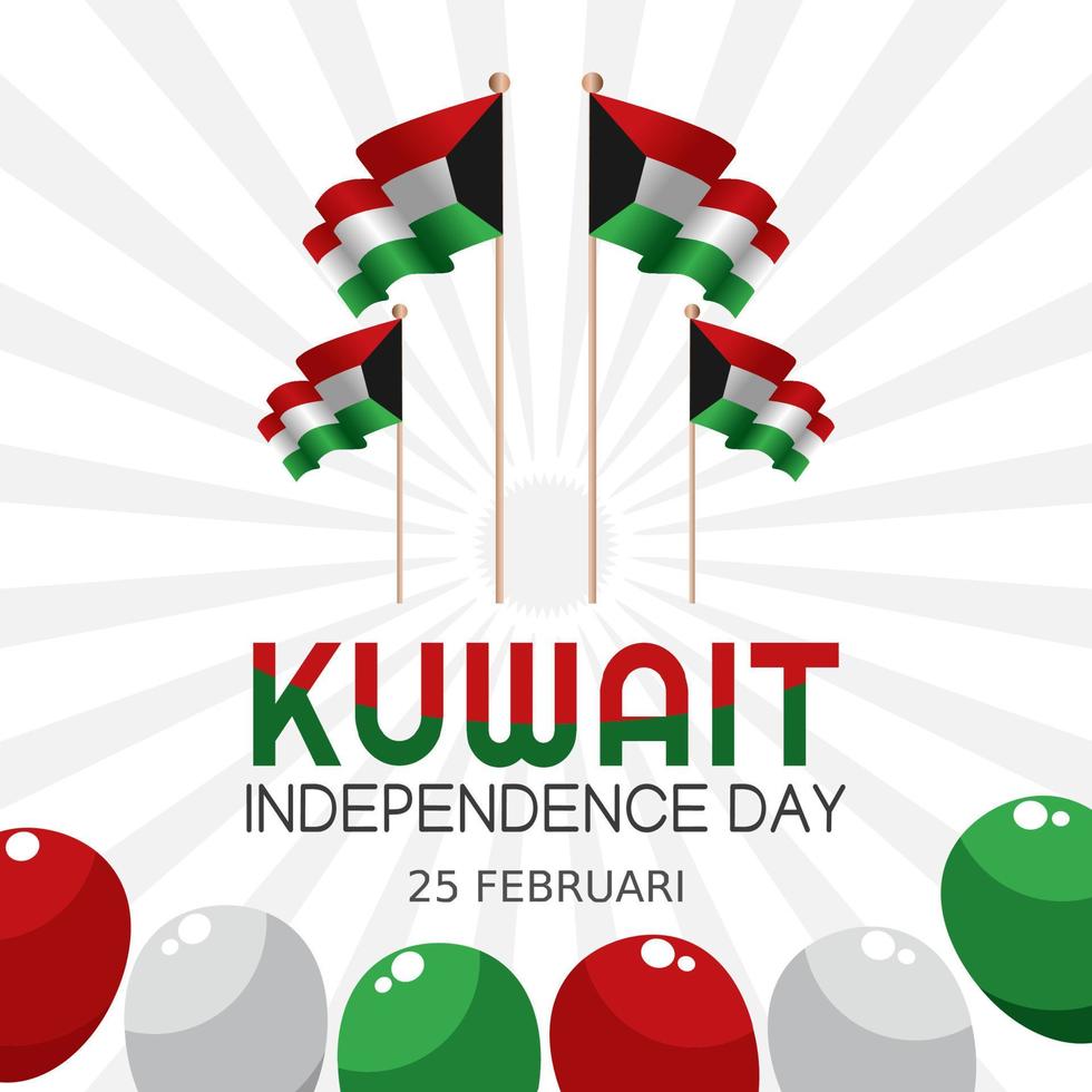 Kuwait independence day vector lllustration