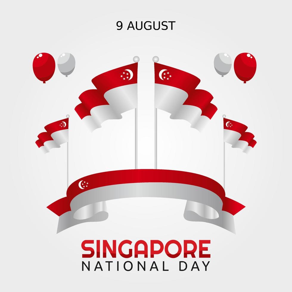 Singapore national day vector illustration