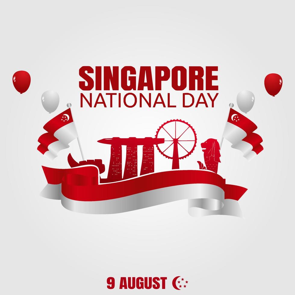 Singapore national day vector lllustration