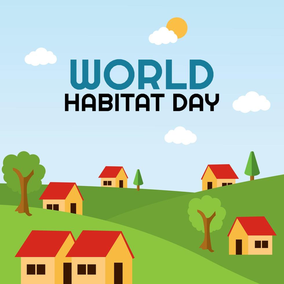 world habitat day vector illustration