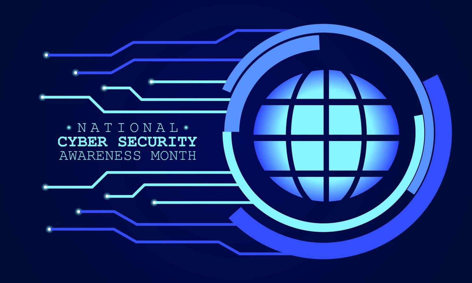 cyber security awareness month vector illustration