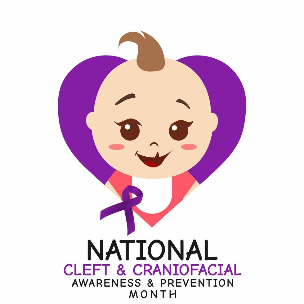 National Cleft and Craniofacial Awareness and Prevention Month vector lllustration