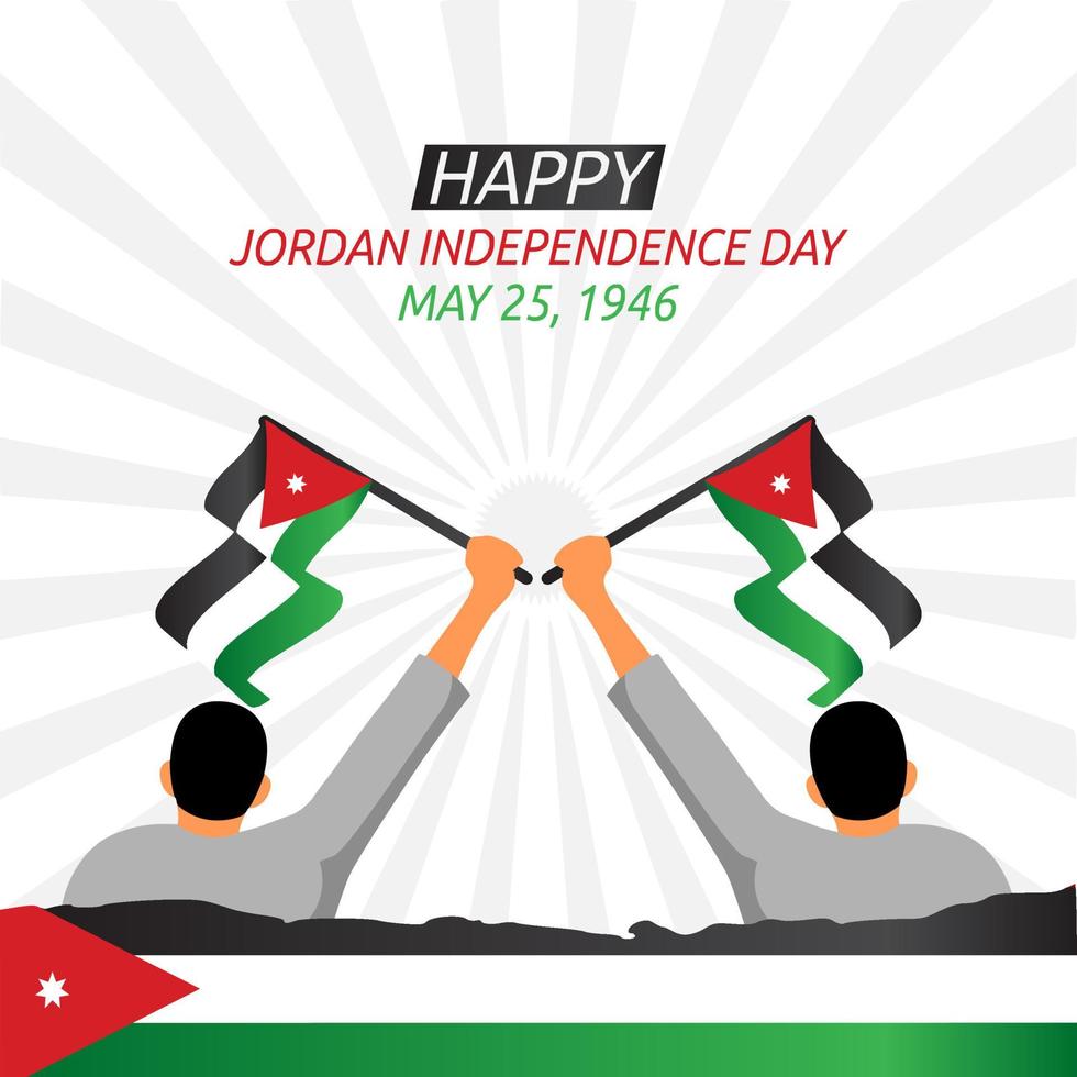 feliz día de la independencia de jordania ilustración vectorial vector