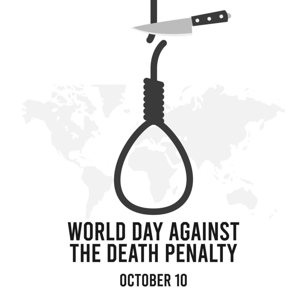 world day against the death penalty vector illustration