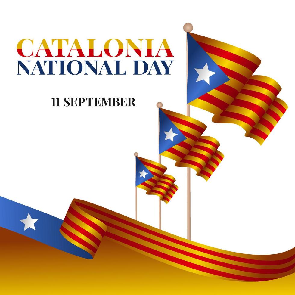 Catalonia National Day vector lllustration