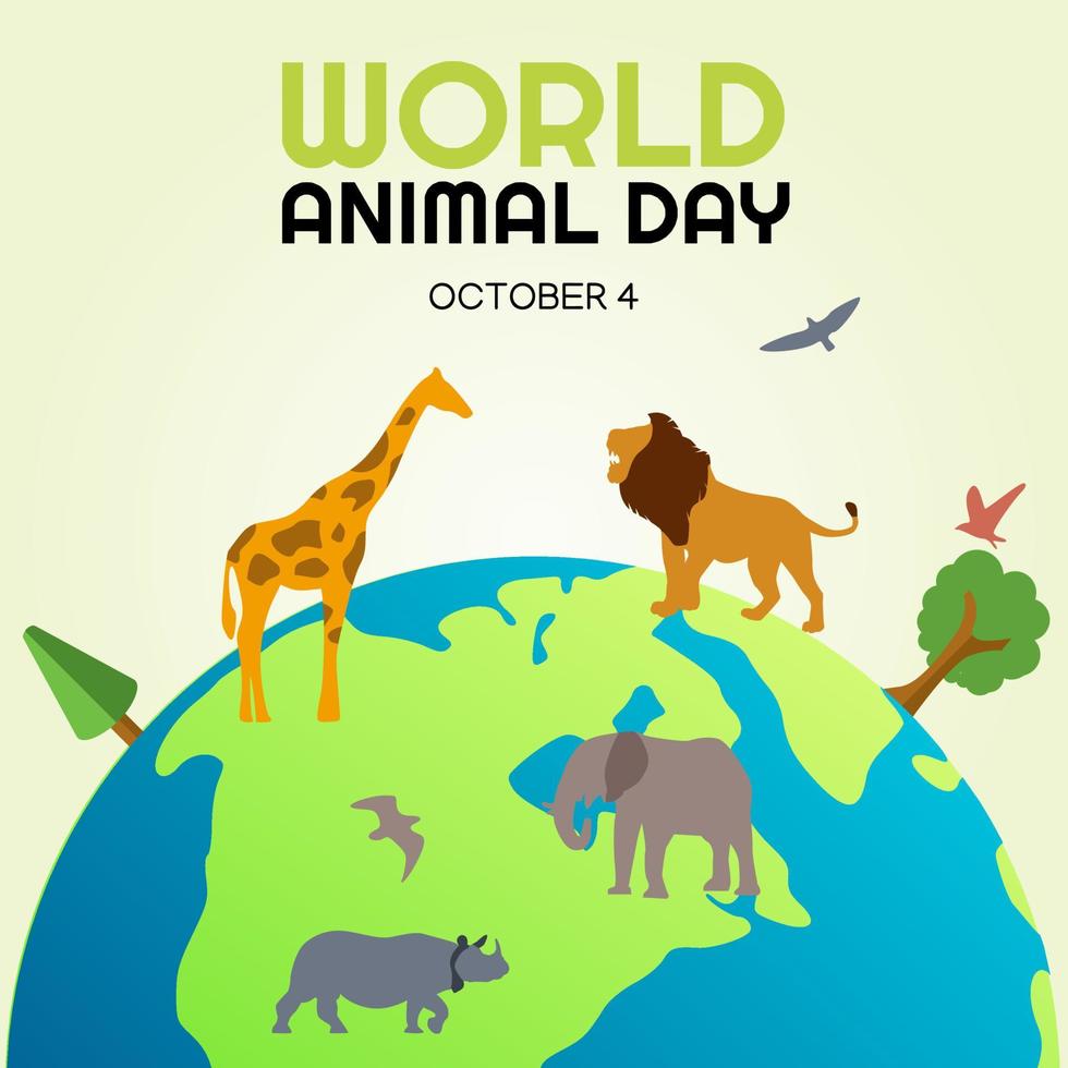 ilustración vectorial del día mundial de los animales vector