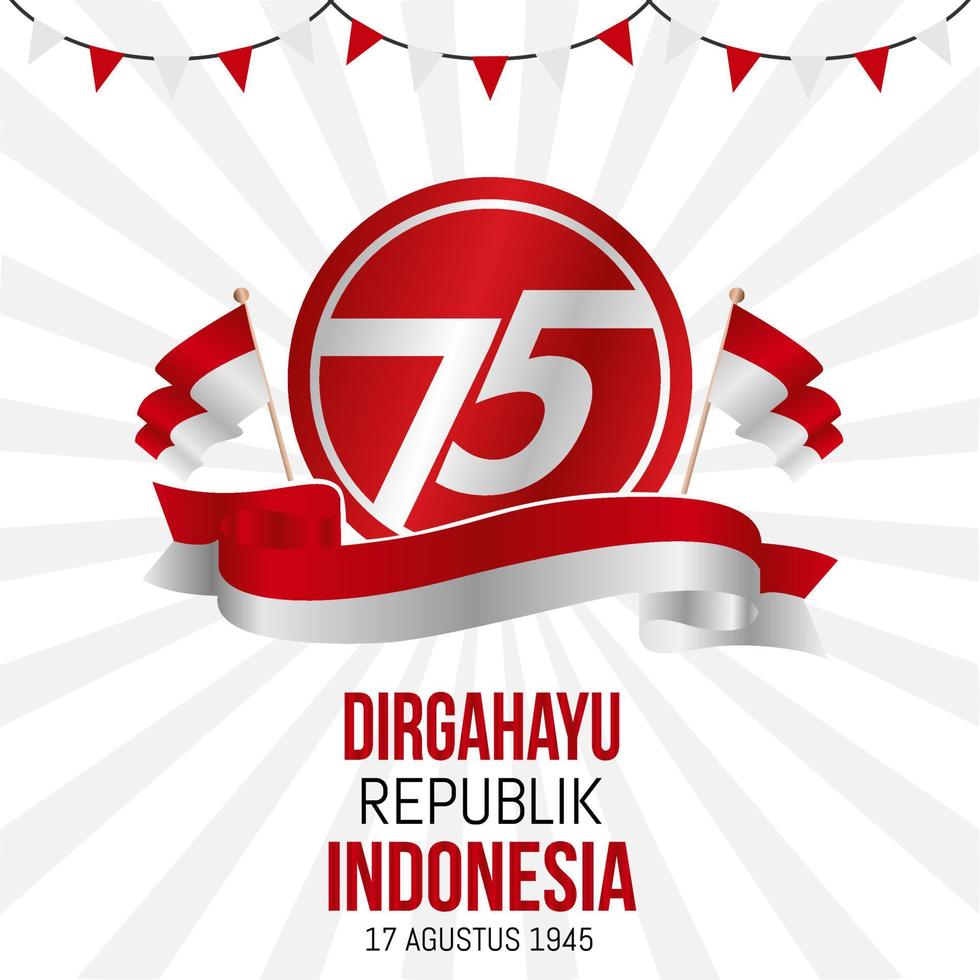 ilustración de vector de día de la independencia de indonesia