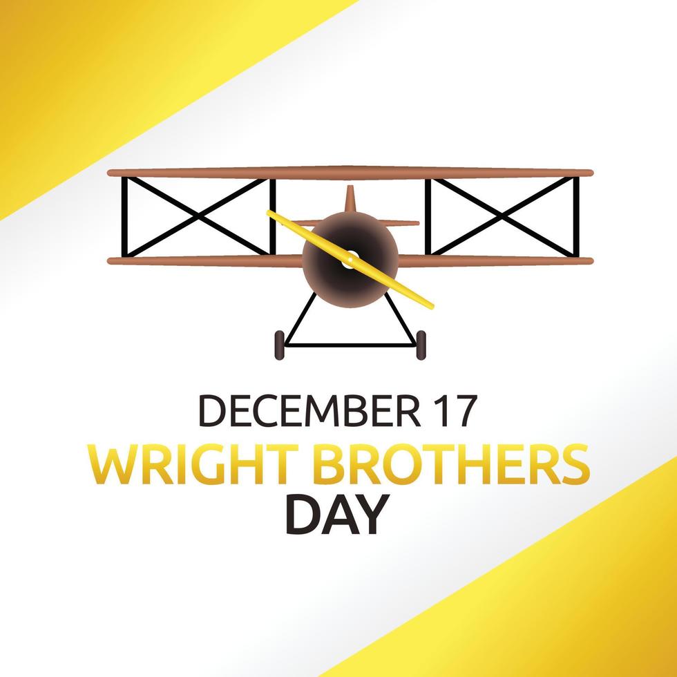 Wright Brithers Day Vector Illustration.