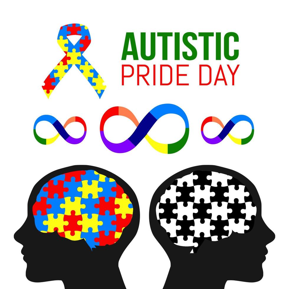 autistic pride day vector illustration