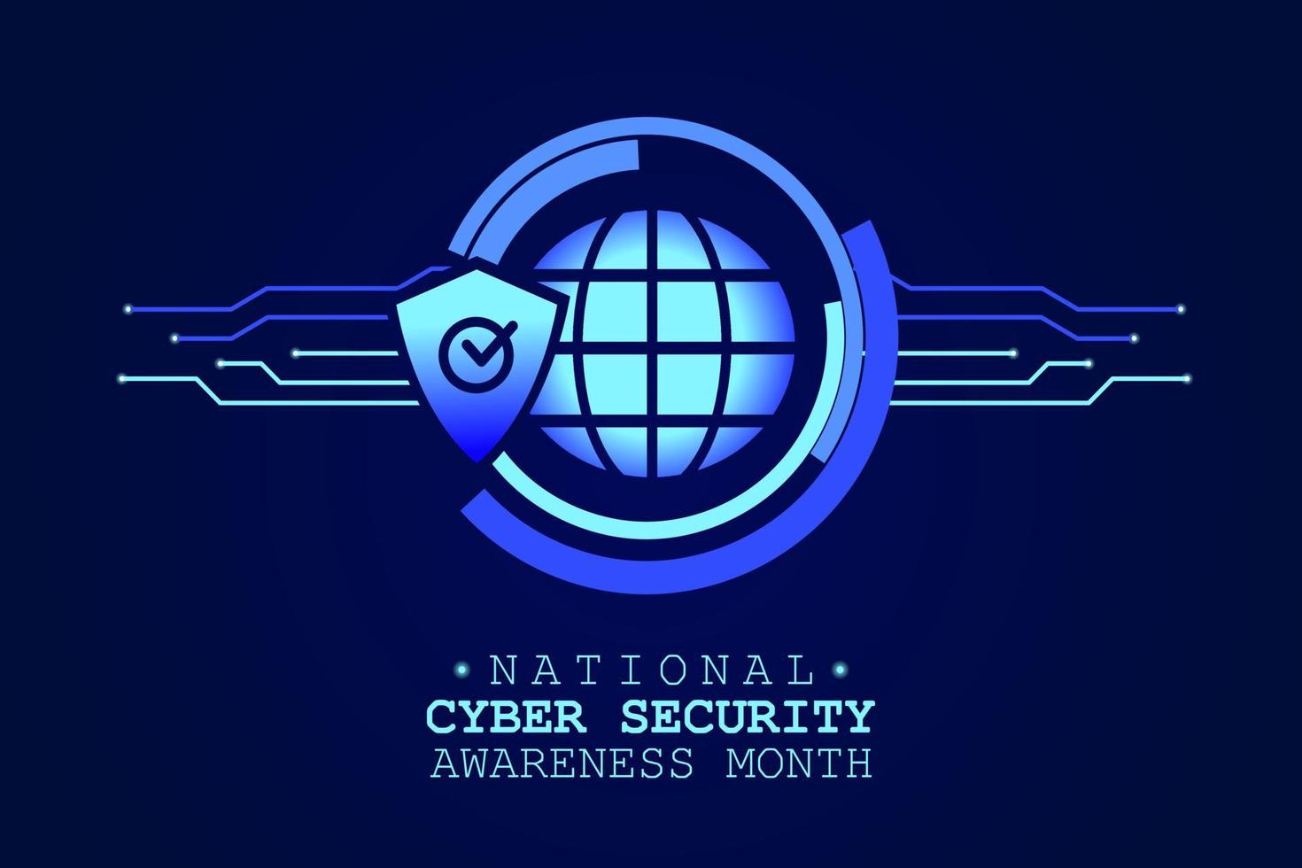 cyber security awareness month vector illustration