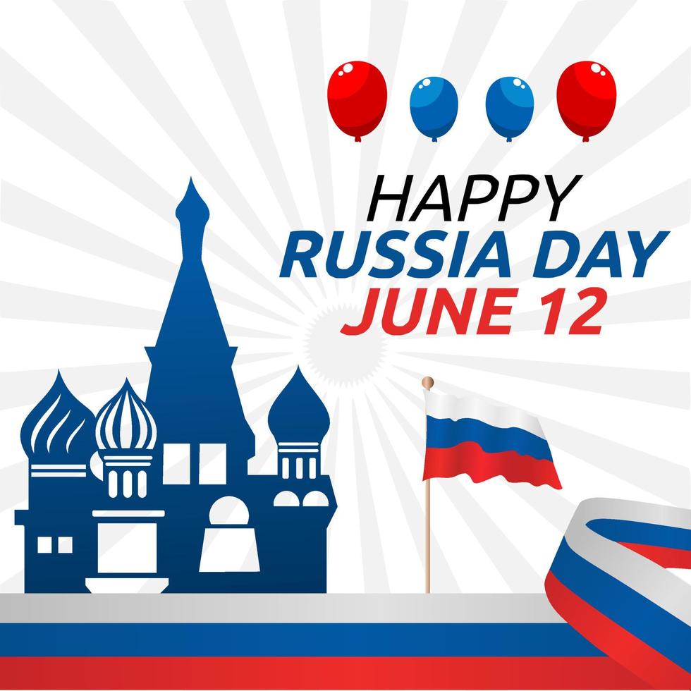 Happy Russia Day Vector Illustration