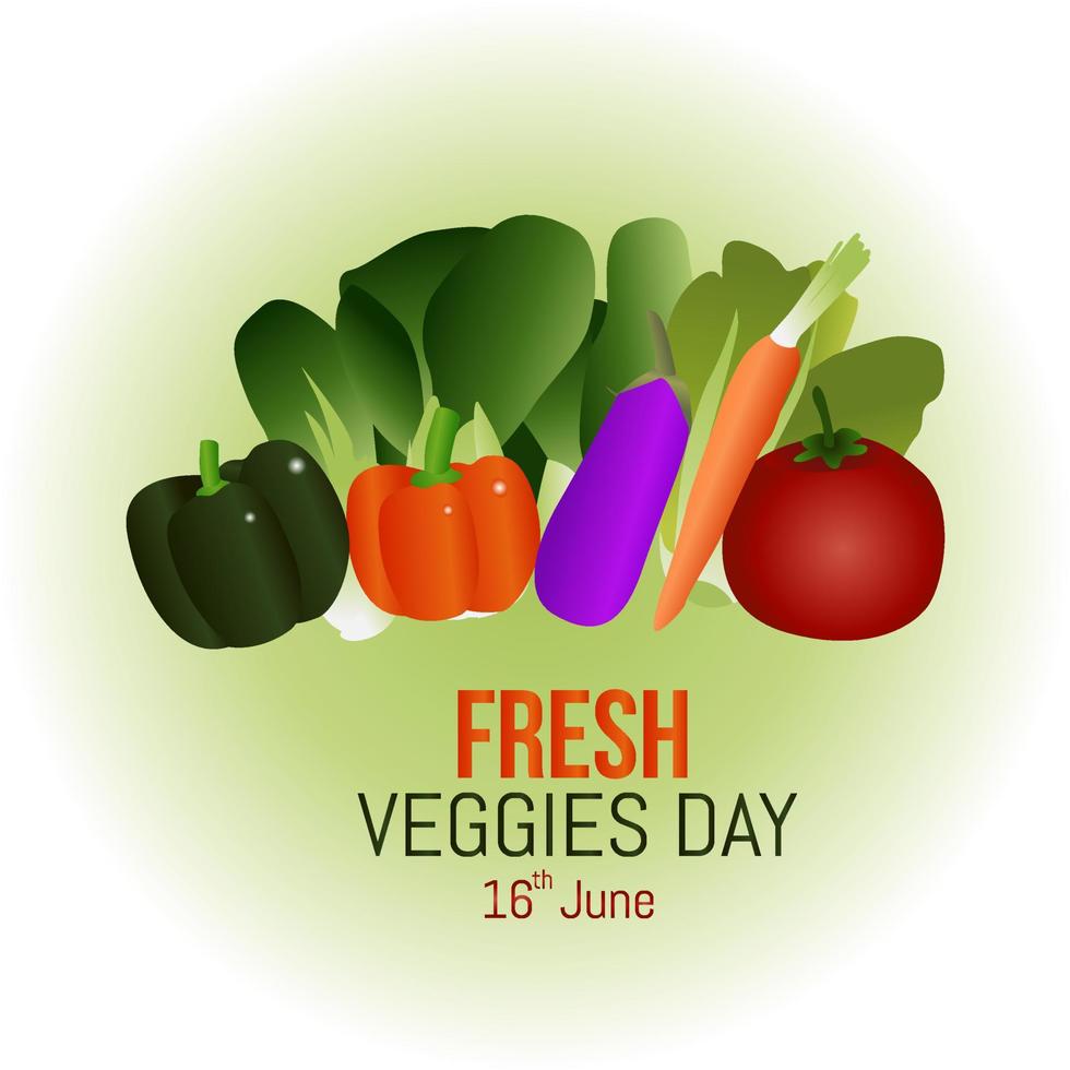 fresh veggies day vector illustraton.