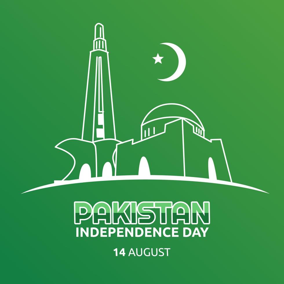 ilustración vectorial del día de la independencia de pakistán vector