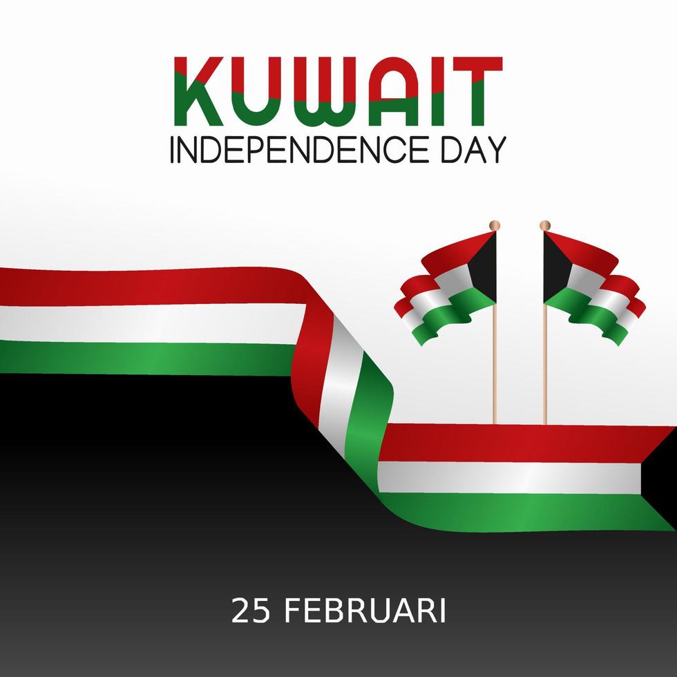 Kuwait independence day vector lllustration