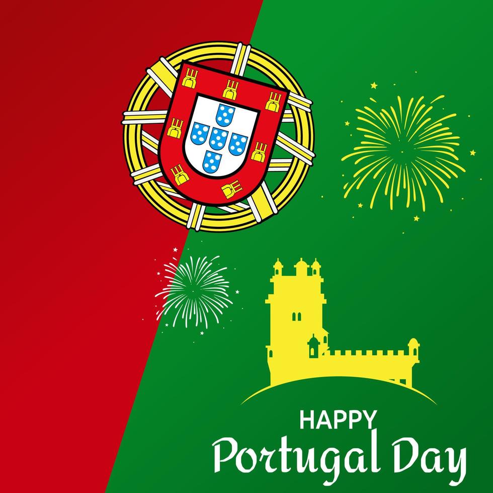 Happy Portugal Day vector lllustration