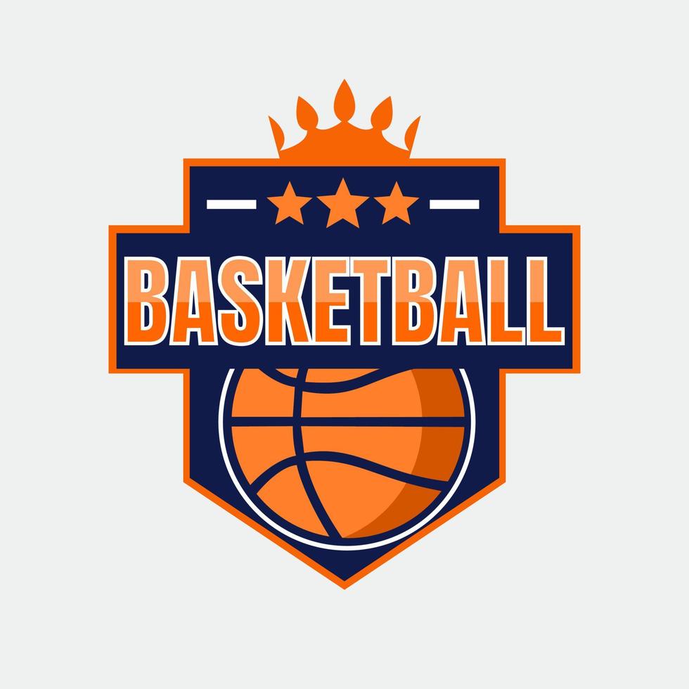 Ilustración de vector de logotipo de diseño de baloncesto