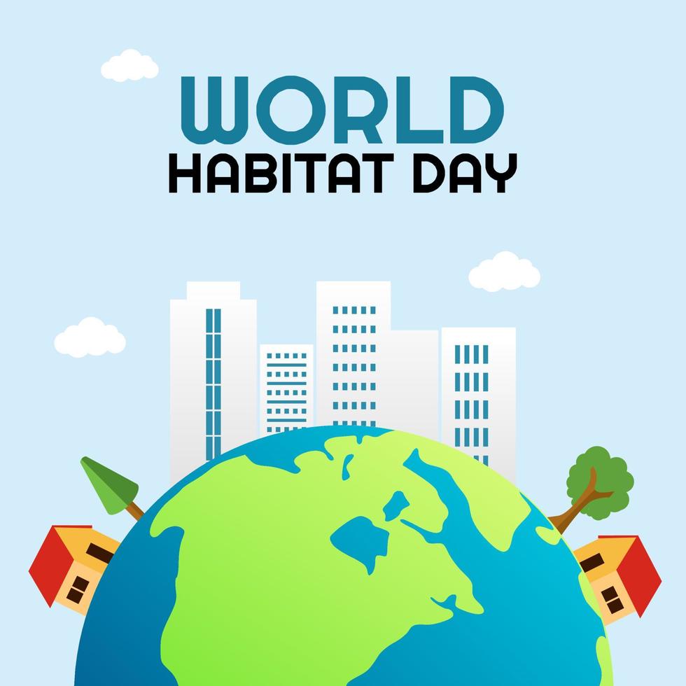 world habitat day vector illustration