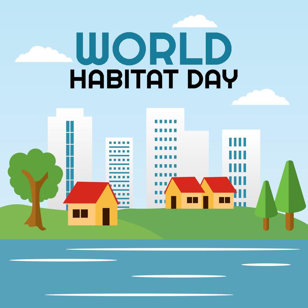world habitat day vector illustration