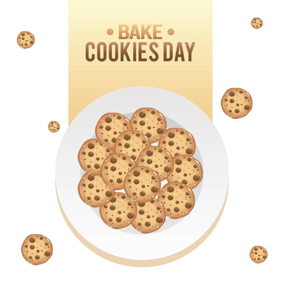 bake cookies day vector Illustration