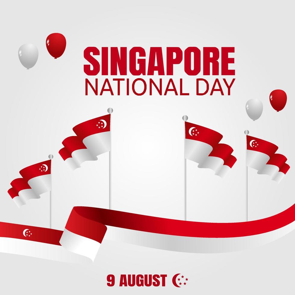 Singapore national day vector lllustration