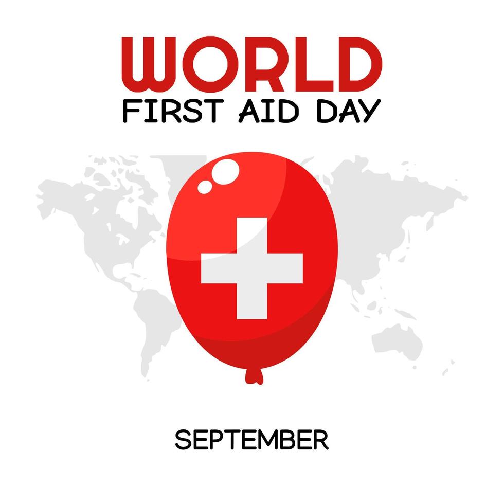 WORLD FIRST AID DAY vector lllustration