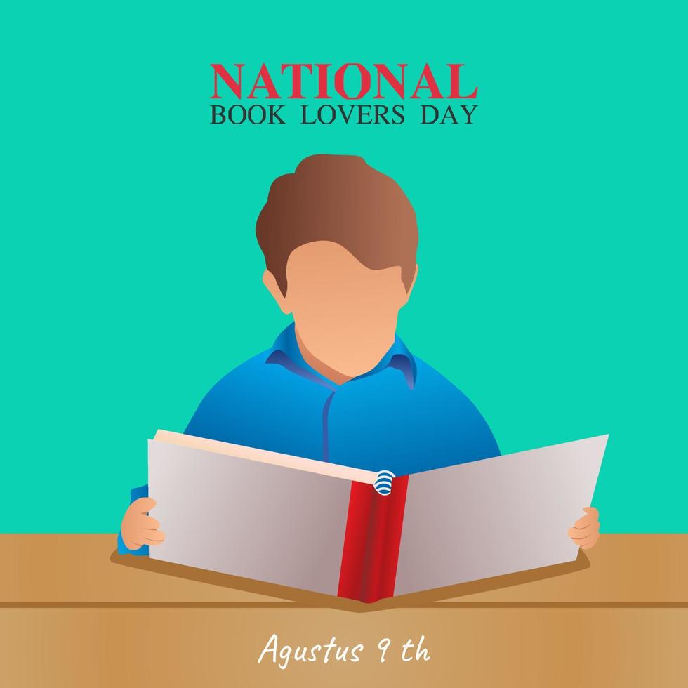 national book lover vector illustration