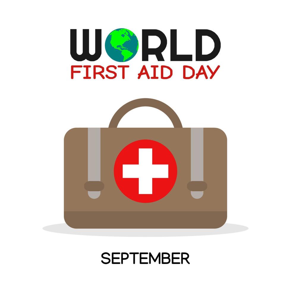 WORLD FIRST AID DAY vector lllustration