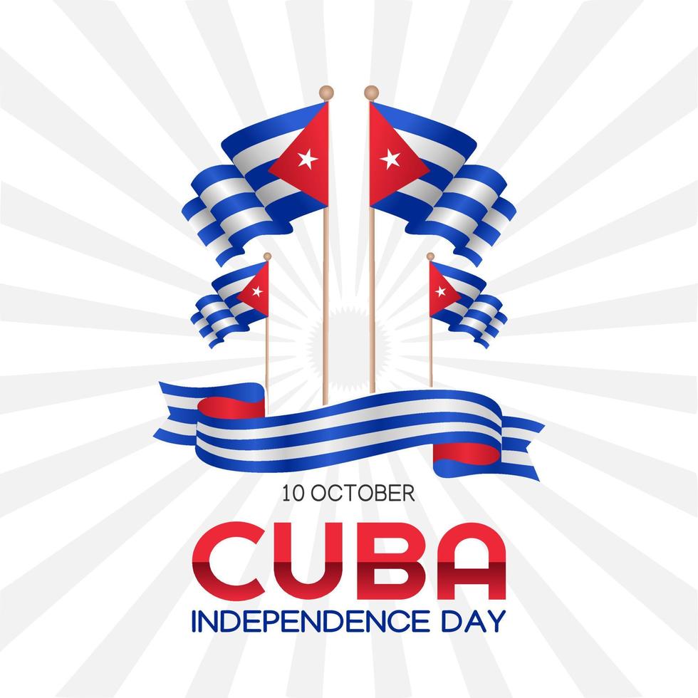 Cuba independence day vector illustration