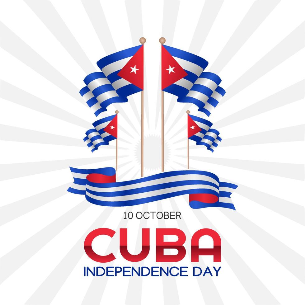 ilustración de vector de día de la independencia de cuba