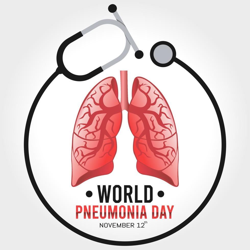 world pneumonia day vector illustration