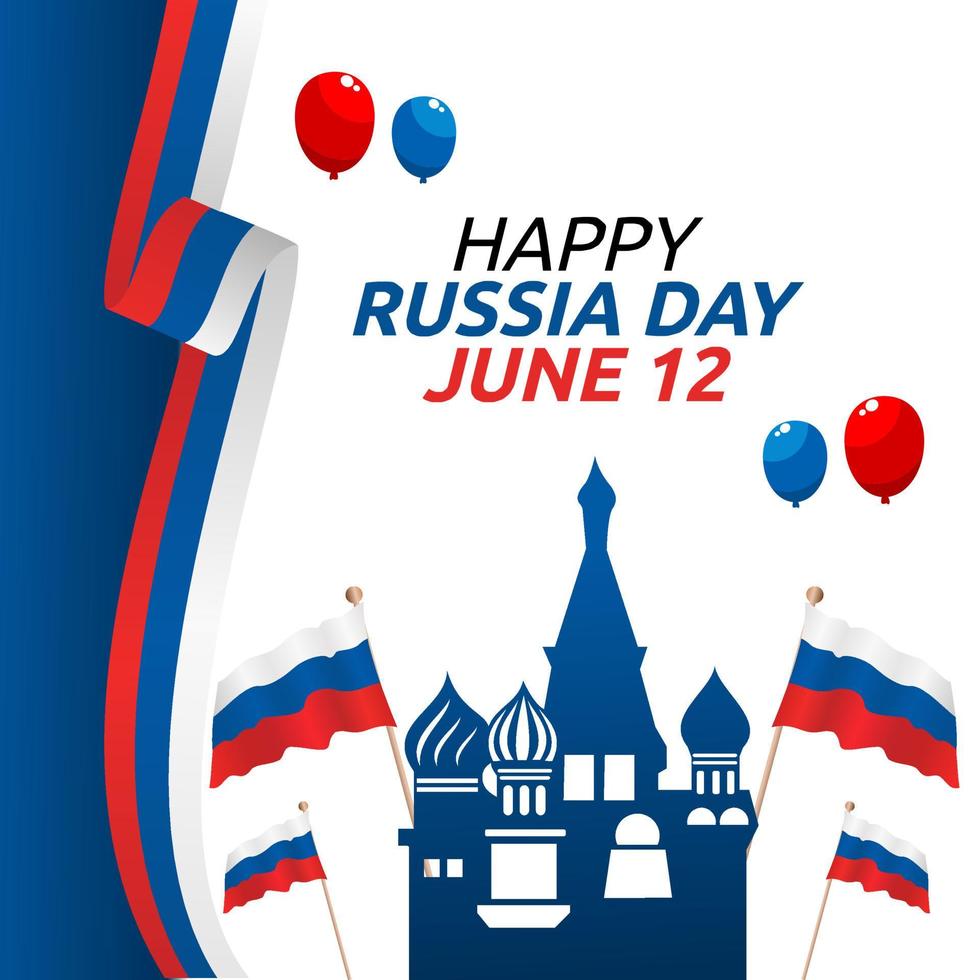 Happy Russia Day Vector Illustration