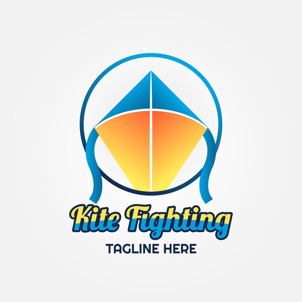 kite fighter logo vector lllustration