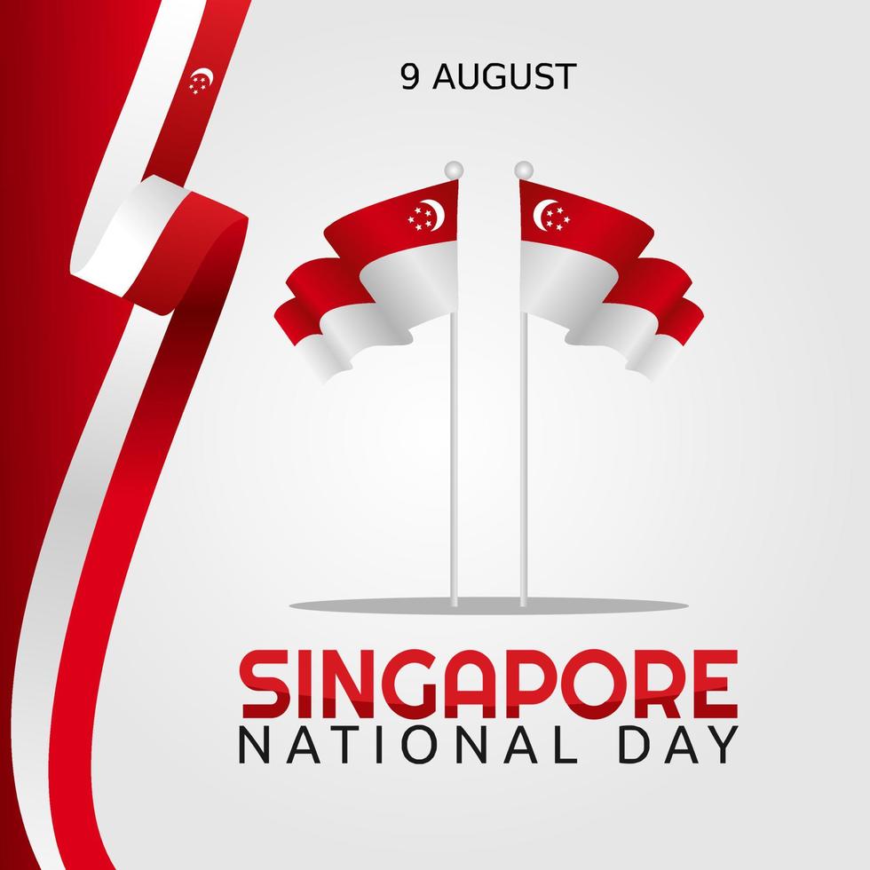 Singapore national day vector illustration