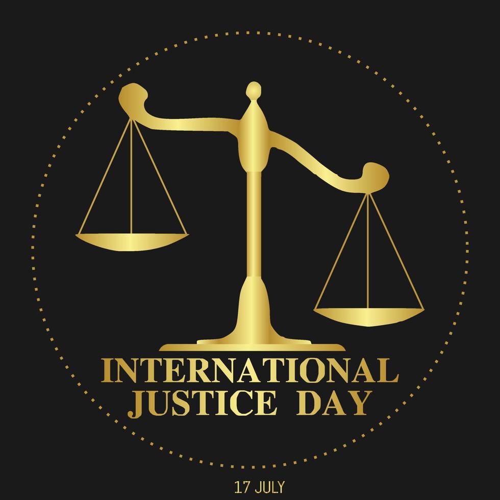 ilustración vectorial del día internacional de la justicia vector