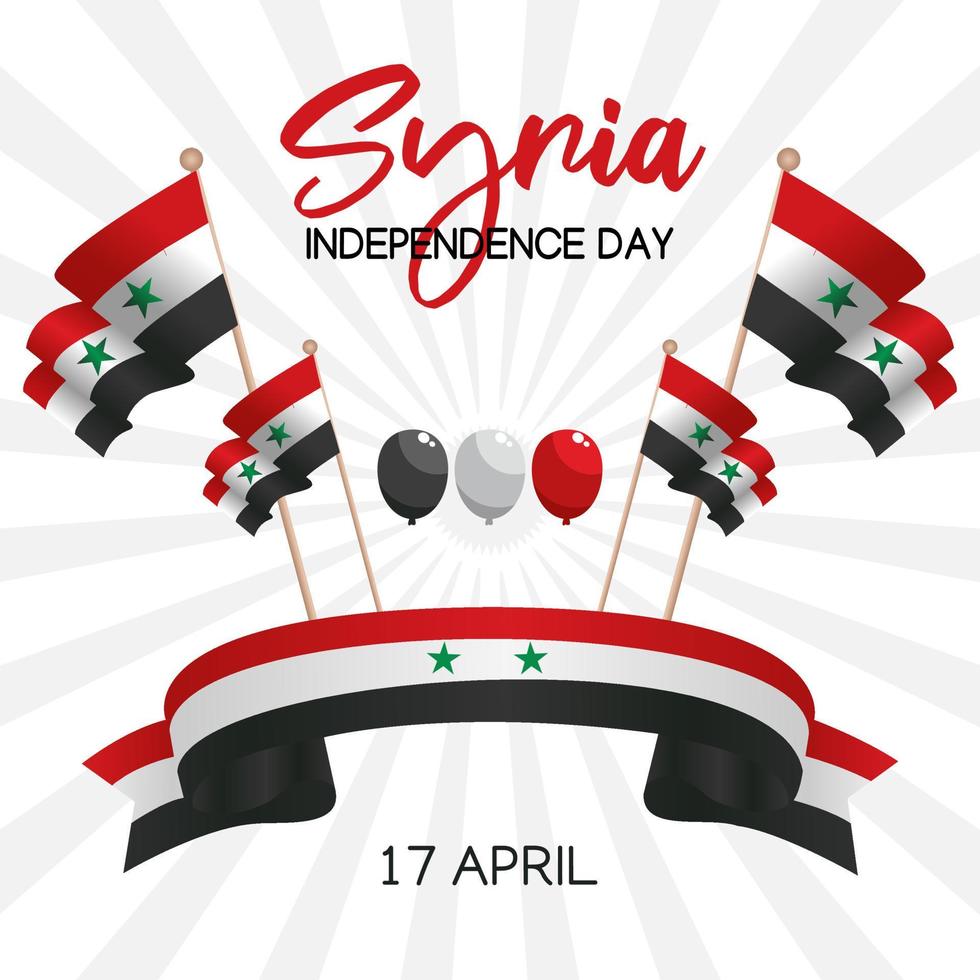 ilustración vectorial del día de la independencia de siria vector