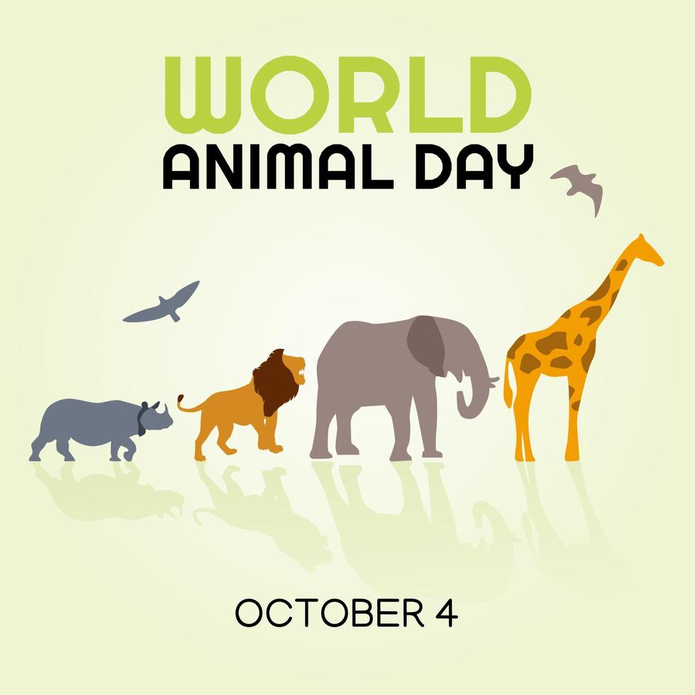 ilustración vectorial del día mundial de los animales vector