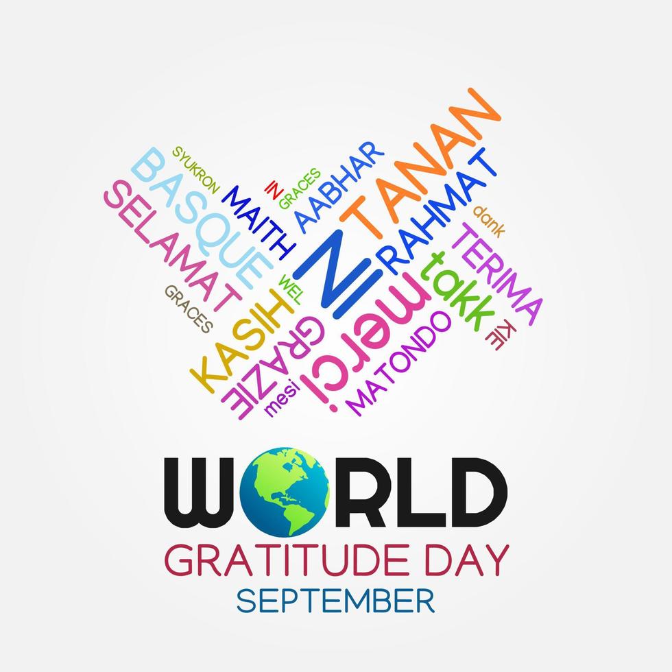 ilustración de vector de día de gratitud mundial