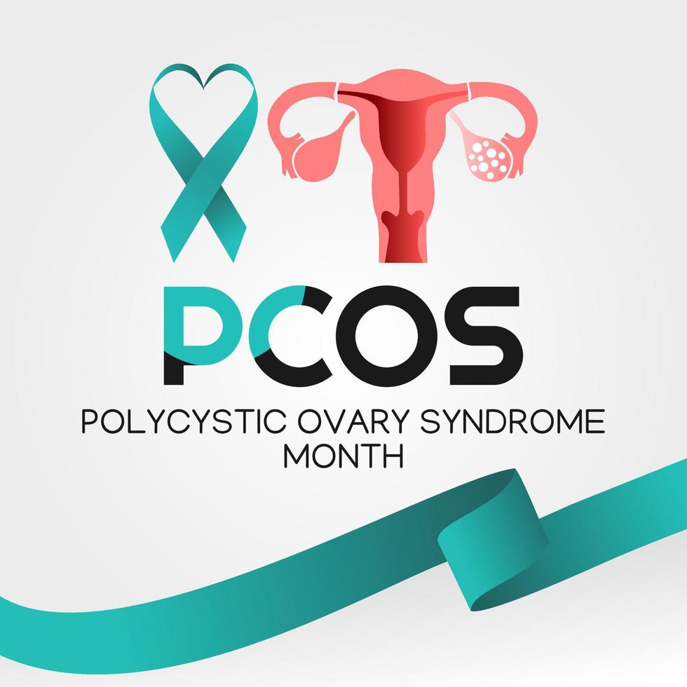 Polycystic Ovary Syndrome month vector illustration