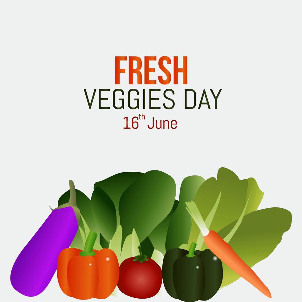 fresh veggies day vector illustraton.