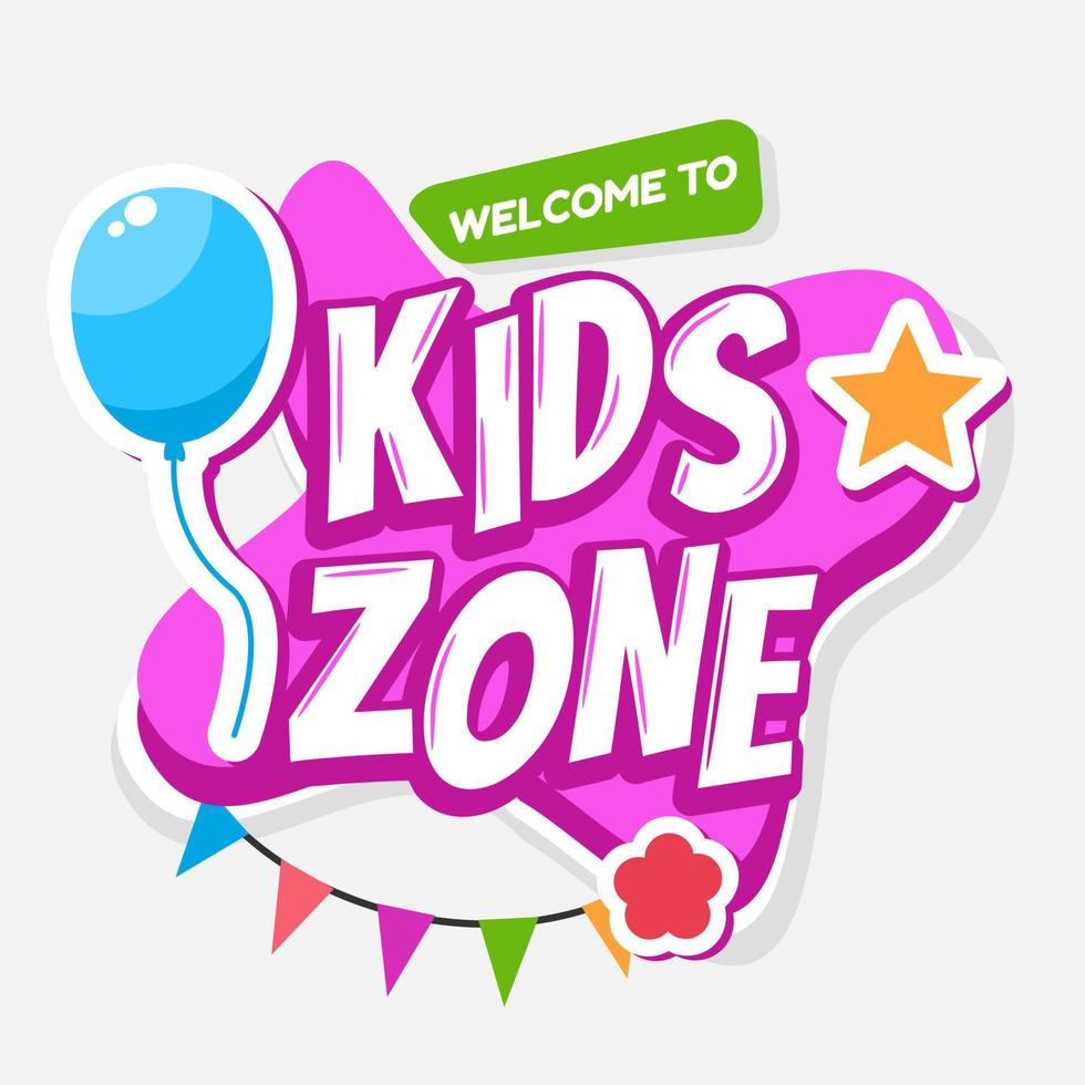 kids zone banner vector lllustration